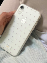 dot phonecase 半透明ドット柄ケース パープル
