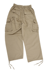 Beige washing balloon cargo pants