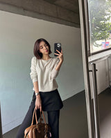 Compact cashmere round knit / 5 colors