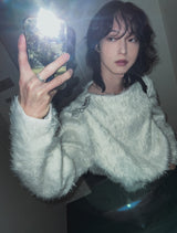 ローカルショルダーチェーンヘアリーニット
