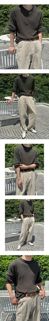[S/S] Hazzi boucle linen round neck knit(4color)