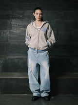 RAW CUT DENIM PANTS (LIGHT BLUE)