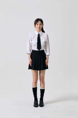 SWAN PLEATS SKIRT PANTS / BLACK