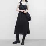 Tasty Shirring String Long Dress