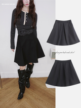 flare pintuck midi skirt