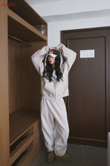 Napping Thick Soft Hooded Zip-Up Set