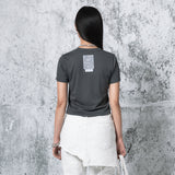 クロップドアーチロゴTシャツ (GRAY)