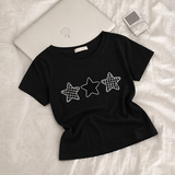 スターパッチ ベーシック ルーズ ショートスリーブ Tシャツ (5 colors)