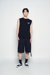 25SS SCRIPT LOGO OUTLINE SLEEVELESS BLACK