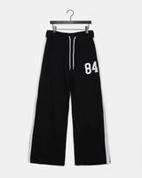 コア 84 えンブロイダードレースバンディングストラップワイドコットンロングパンツ