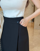 Chad Button Wrap Long Skirt