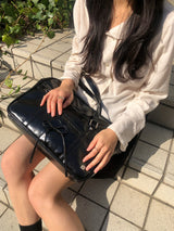 Classic ribbon school bag_black