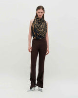 Half&Half Plaid Square Scarf 95 _ BEIGE