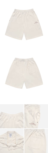 24FW UPSIDE DOWN BASIC LOGO SHORT PANTS CREAM