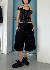 STUD BERMUDA PANTS