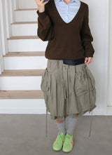 CARGO BALLOON MIDI SKIRT