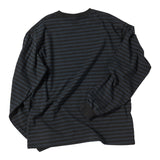 Untitled Beginning Stripe Big Logo Sulfur Dyes Long Sleeve Faded Black