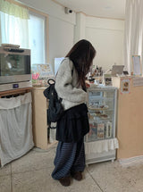 Myopni Corduroy Balloon Midi Skirt