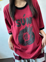 Sungre Raglan Contrast Oversized Tee 3color