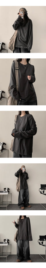 ワドン ベーシック ボックス ラウンド ロングスリーブ Tシャツ