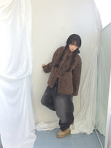 Fingerhole line hooded half zipup