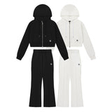 [SET] スリムフィットフードジップアップパンツセットアップ