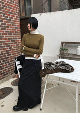 (Brushed) SHIRRING LAYER LONGSLEEVE