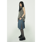 リボンミニドレス : KHAKI