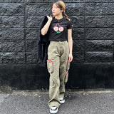 KIRSH X TOKYO BIG CHERRY CROP T-SHIRT - BLACK