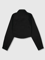Crop Double Collar Shirts (Black)