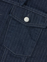 Non-Fade Wrap Slash Denim Jacket