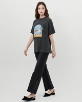STUDS FLARED JEANS [BLACK]
