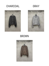 Dusty Pigment Crop Hood Zip-Up (3color) (No.1001)