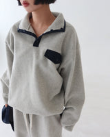 [UNISEX] Coloring fleece half zip-up & jogger pants set