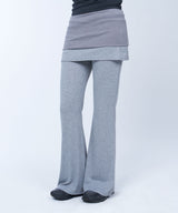 Folded colorblock skirtpants - GREY