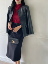 Arc Round Leather Jacket