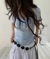 Flower strap layered belt(2color)