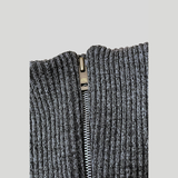 HIGH NECK ZIP-UP: GREY