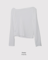 Ribbon Strap One Shoulder Slim T-Shirt (3color)