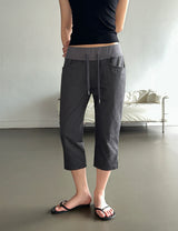 Crime Sleek Hip Button Capri Pants 3color