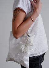 French Ribbon Key Ring_White