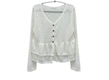 Roadly V-Neck Frill Button Cardigan (2c)