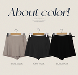 Summer Linen Pleated Ribbon Skirt Pants (3color)