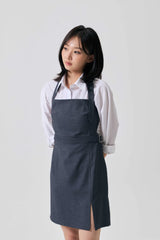 ASTRAL BUCKLE MINI DRESS / CHARCOAL