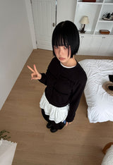(Brushed) FRILL STRAP LONGSLEEVE