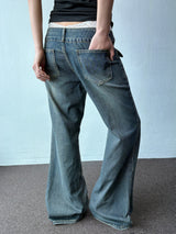 Double Button Semi-Loose Bootcut Pants 2color