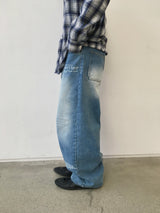 タイピングレタリングスナップデニムパンツ 2C