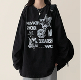 オッドビンテージプリンティドボクシー長袖Tシャツ