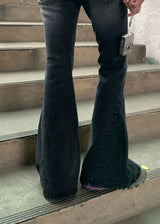 BLACK CAT BOOTS CUT DENIM