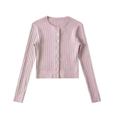 Basic Cable Round Neck Cardigan